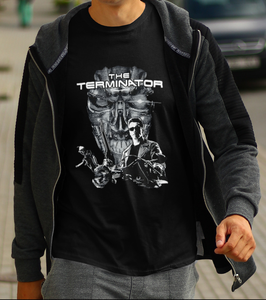The Terminator Motorcycle Iconic Cyborg T-Shirt