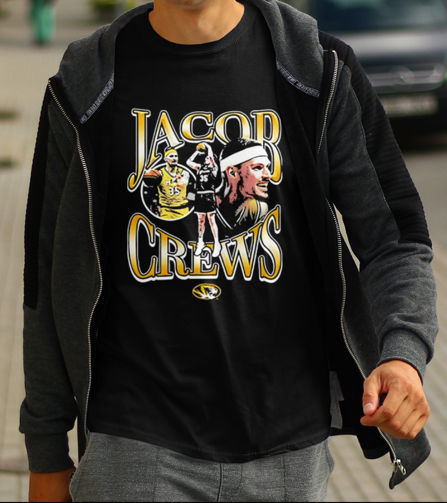 Jacob Crews Mizzou Tigers Basketball Player T-Shirt