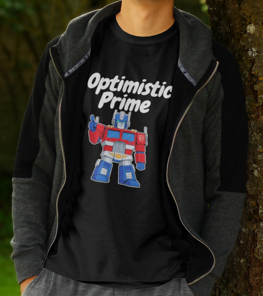 Optimistic Prime Robot Character Thumbs Up T-Shirt