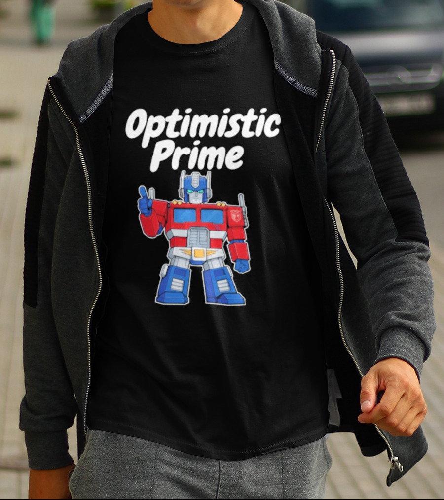 Optimistic Prime Robot Character Thumbs Up T-Shirt