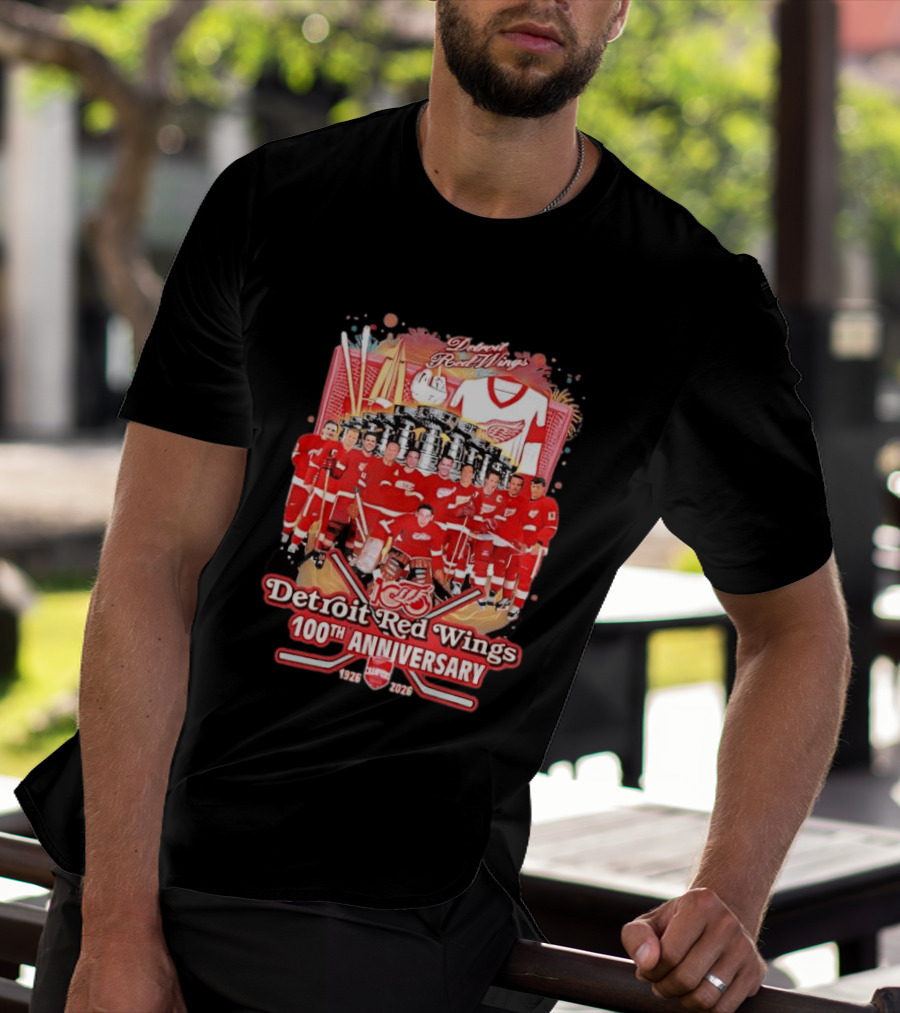 Detroit Red Wings 100th Anniversary 1926 2026 Team Celebration T-Shirt