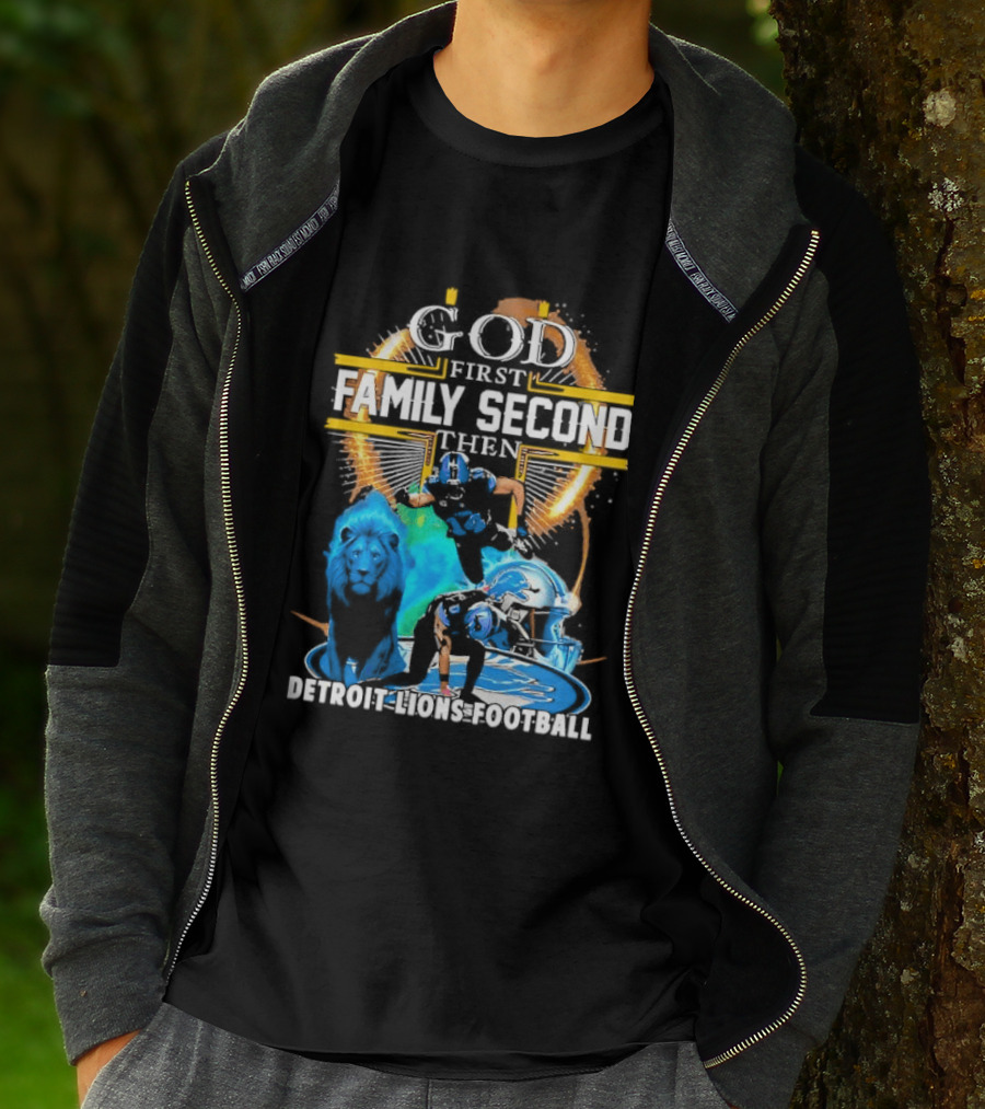 God First Family Second Detroit Lions Football St. Brown & Gibbs T-Shirt