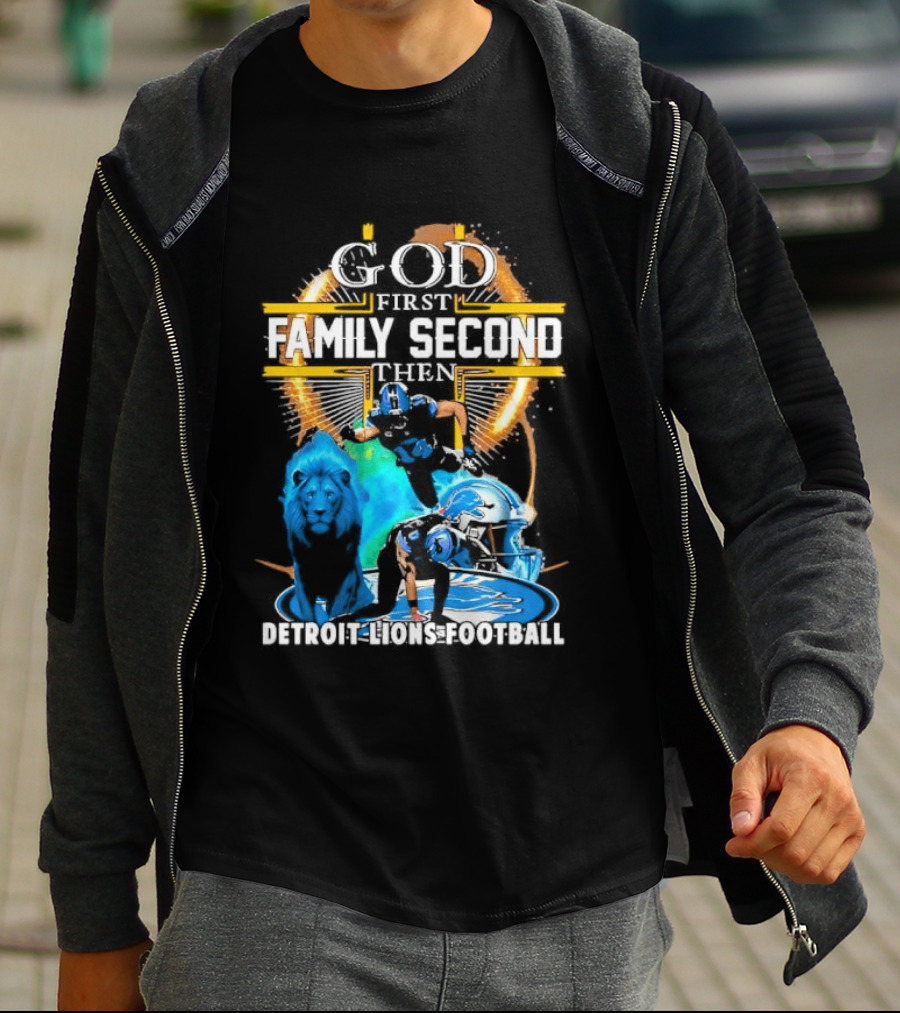 God First Family Second Detroit Lions Football St. Brown & Gibbs T-Shirt