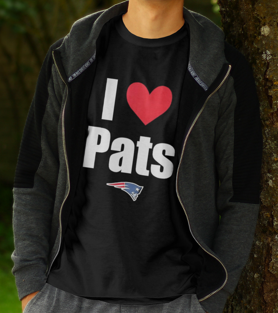 I Love Pats New England Patriots Fan Gear NFL Team Loyalty T-Shirt