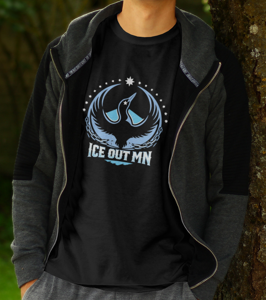 Ice Out MN Minnesota Loon Resistance Northern Star T-Shirt
