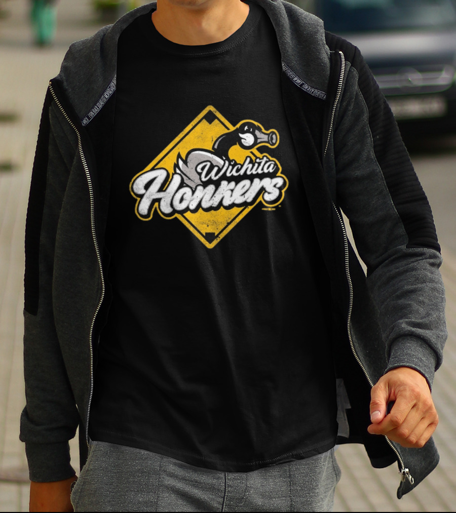 Wichita Honkers Road Sign With Goose Logo And Wind Surge T-Shirt