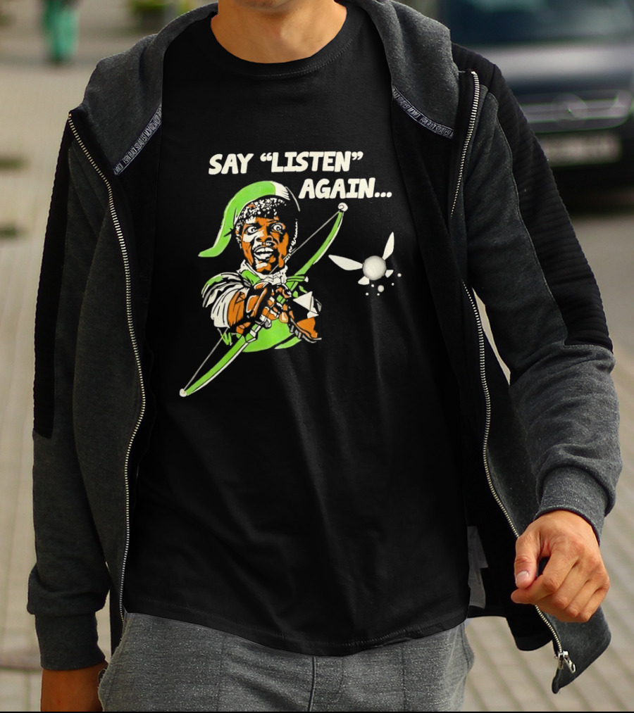 Say Listen Again Jules Winnfield Meets Zelda T-Shirt