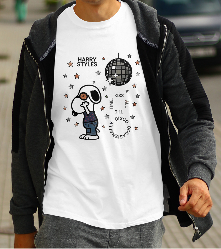 Harry Styles Snoopy Kiss The Disco Ball Occasionally T-Shirt