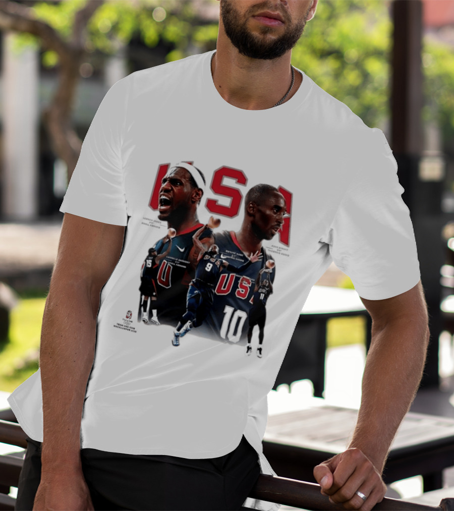 Kobe Bryant LeBron James Dwyane Wade Carmelo Anthony USA Basketball Redeem Team T-Shirt