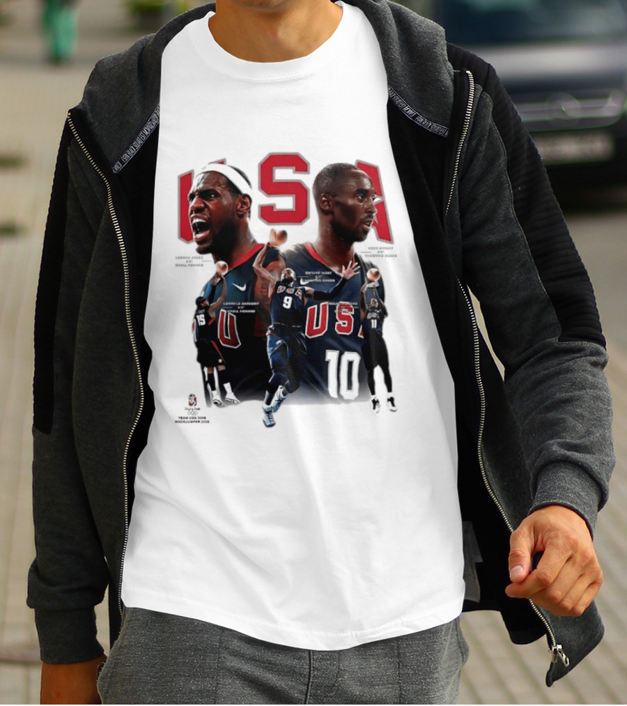 Kobe Bryant LeBron James Dwyane Wade Carmelo Anthony USA Basketball Redeem Team T-Shirt