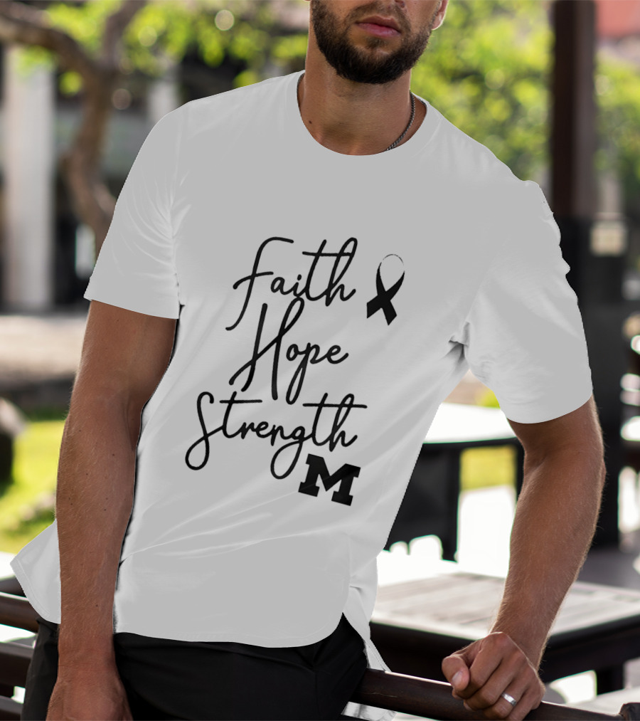 Faith Hope Strength Ribbon M T-Shirt