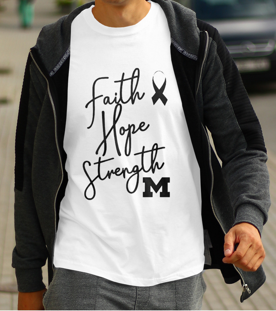 Faith Hope Strength Ribbon M T-Shirt