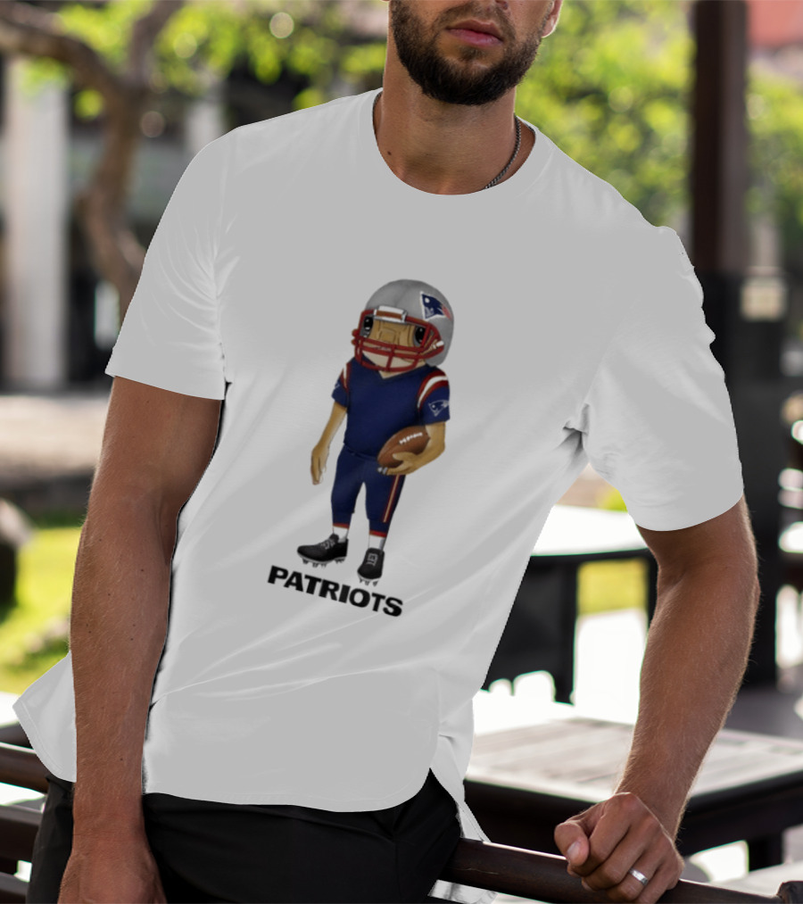 Patriots Concho Football Helmet Player With Ball T-Shirt