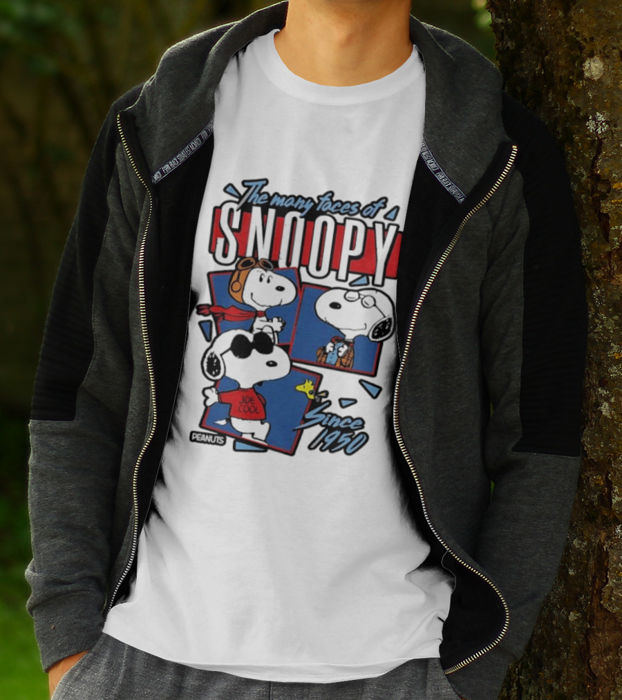 The Many Faces Of Snoopy Joe Cool Aviator Since 1950 T-Shirt