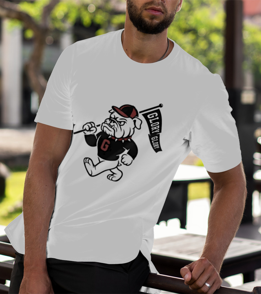 University Of Georgia G Glory Glory Bulldogs Hairy Dawg Flag T-Shirt