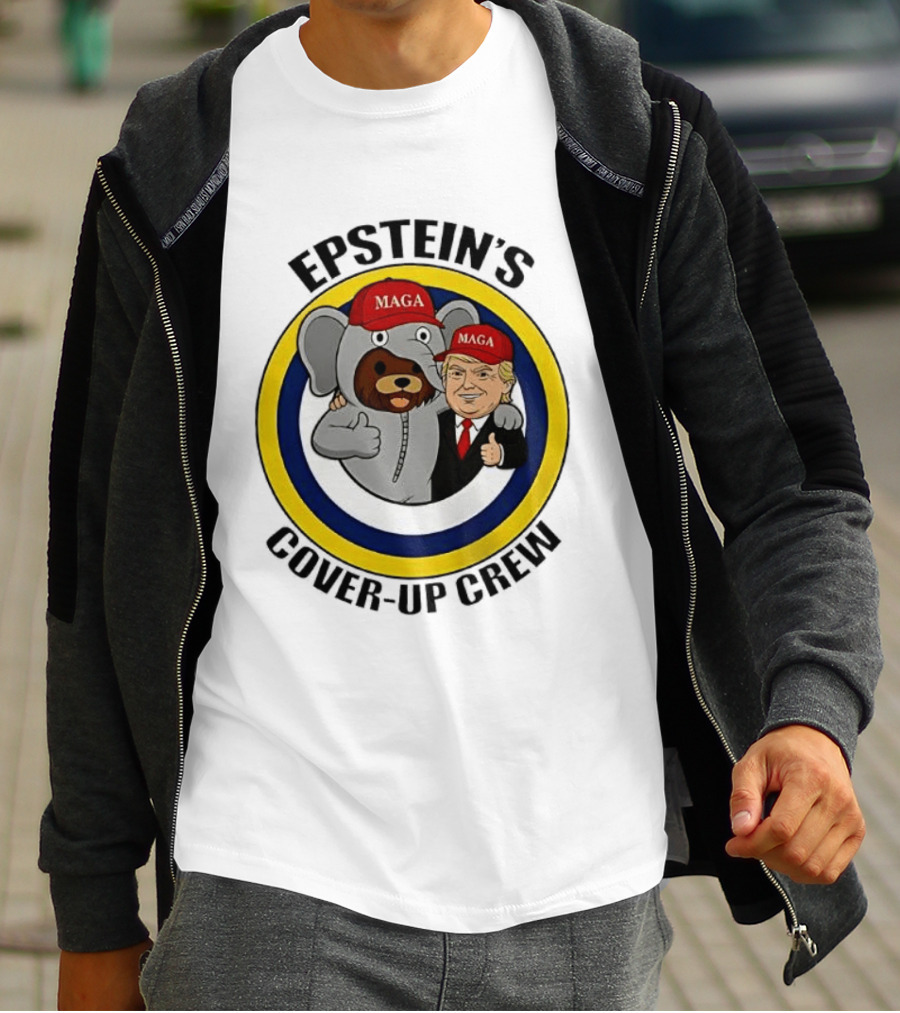 Epstein's Cover Up Crew MAGA Elephant Trump Caricature T-Shirt