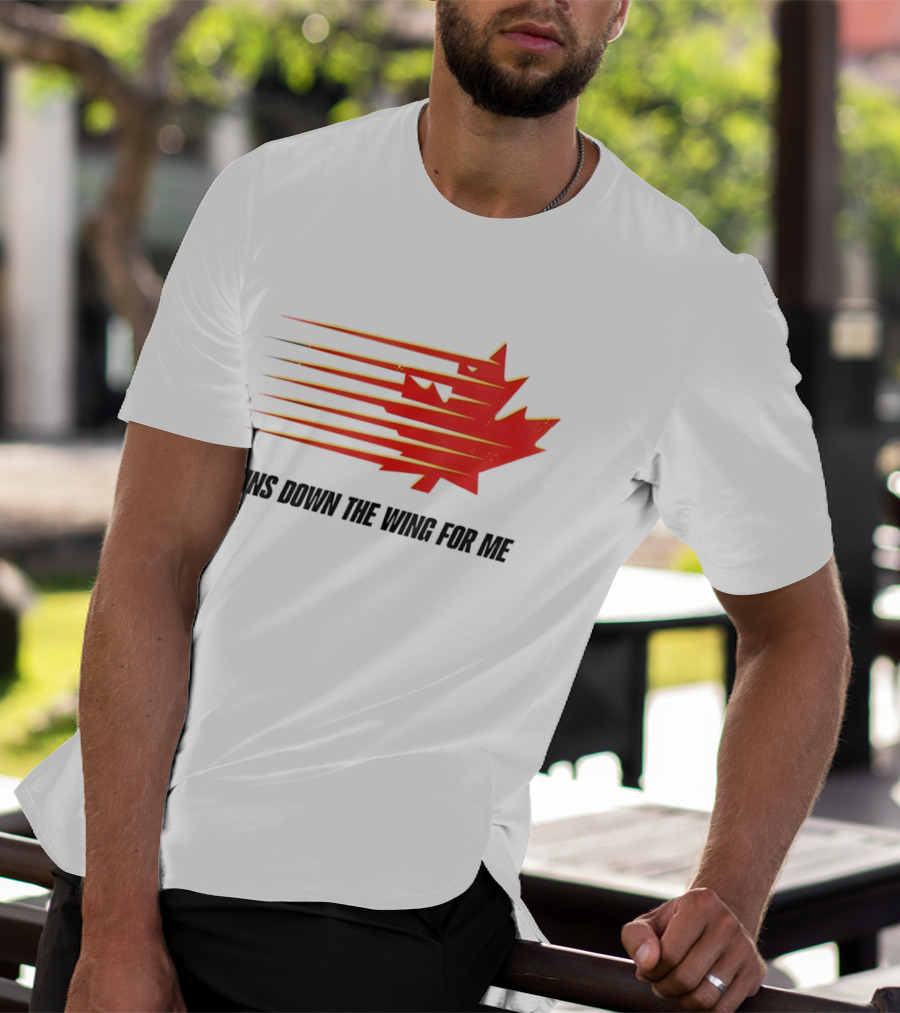 Runs Down The Wing For Me Red Streaks Maple Leaf T-Shirt