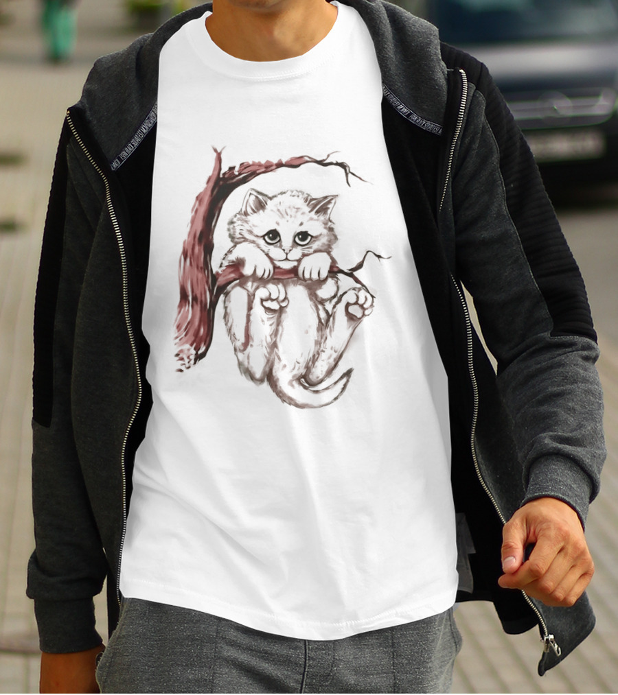 Hang In There Baby Cat On A Branch T-Shirt