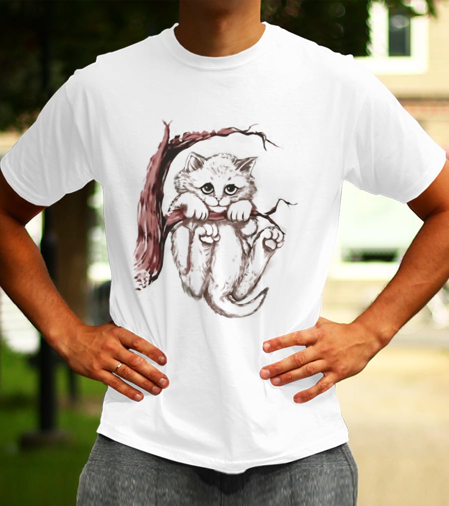 Hang In There Baby Cat On A Branch T-Shirt