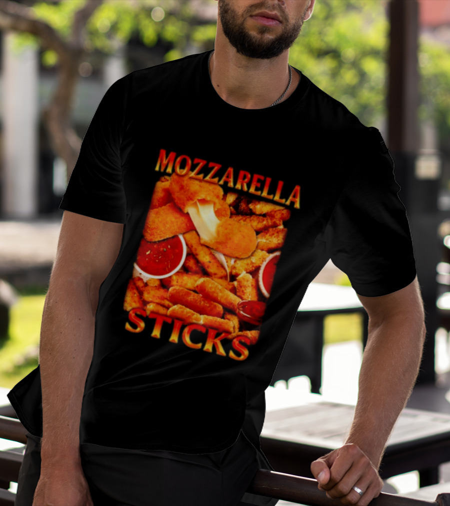 Mozzarella Sticks Gooey Cheese And Marinara Snack T-Shirt