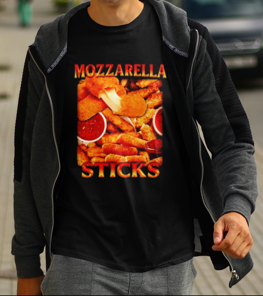 Mozzarella Sticks Gooey Cheese And Marinara Snack T-Shirt