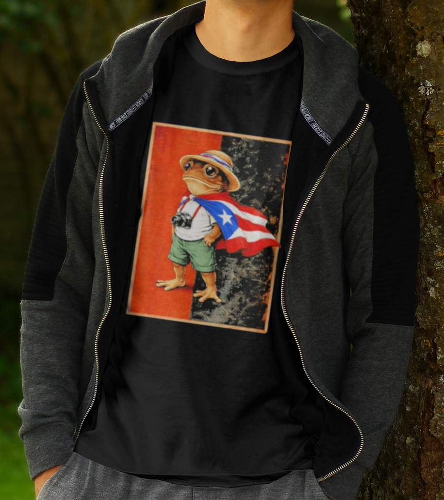 Coqui Frog Boricua Puerto Rican Flag Taino Heritage T-Shirt