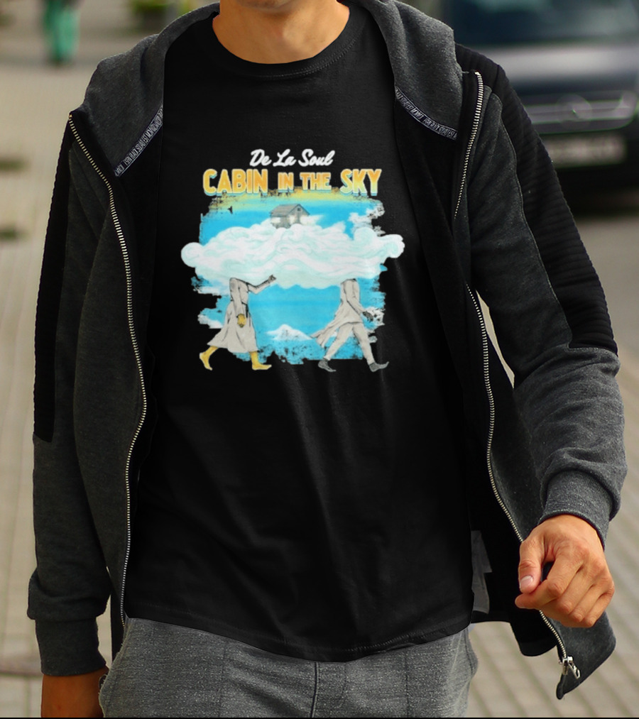De La Soul Cabin In The Sky Clouds Walking Figures T-Shirt