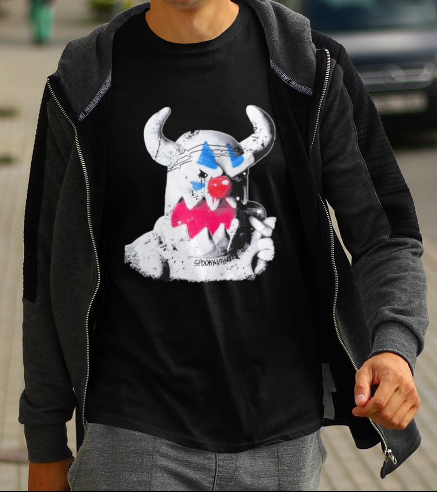 Spooky Vameee Monster Graffiti Style With Horns And Clown Features T-Shirt