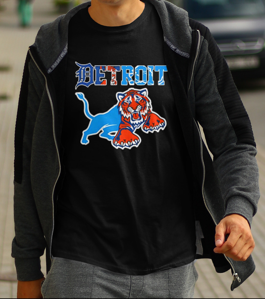Detroit Tigers Lions Collaboration Fan Gear T-Shirt