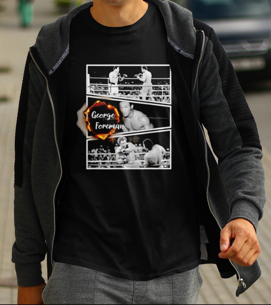 George Foreman Boxing Legend Iconic Fight Moments T-Shirt