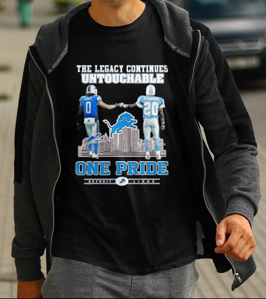 The Legacy Continues Untouchable Gibbs Sanders One Pride Detroit Lions T-Shirt