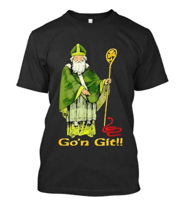 Go'n Git St Patrick Vintage Illustration With Staff And Smoke T-Shirt