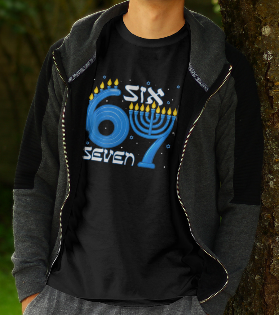Hanukkah Menorah Six 7 Celebration T-Shirt