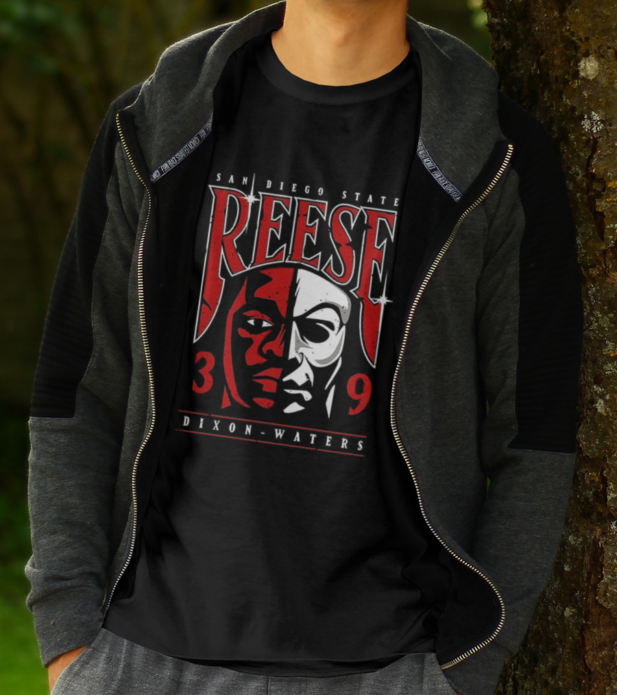 San Diego State Reese Dixon Waters 39 Bicolor Face T-Shirt