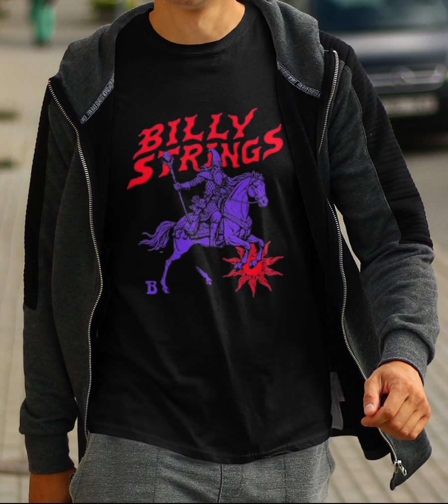 Billy Strings Winter 2026 Tour Knight's Tale Fiery Knight On Horseback T-Shirt