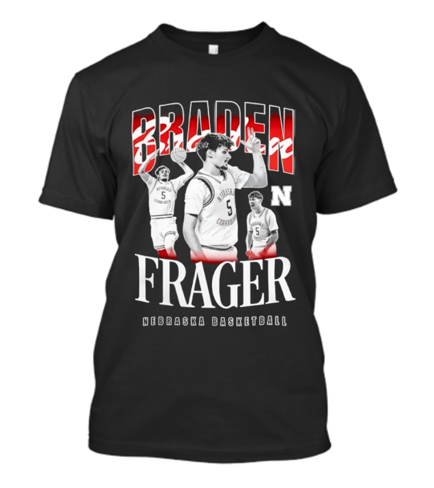 Braden Frager Nebraska Cornhuskers Basketball 90s T-Shirt