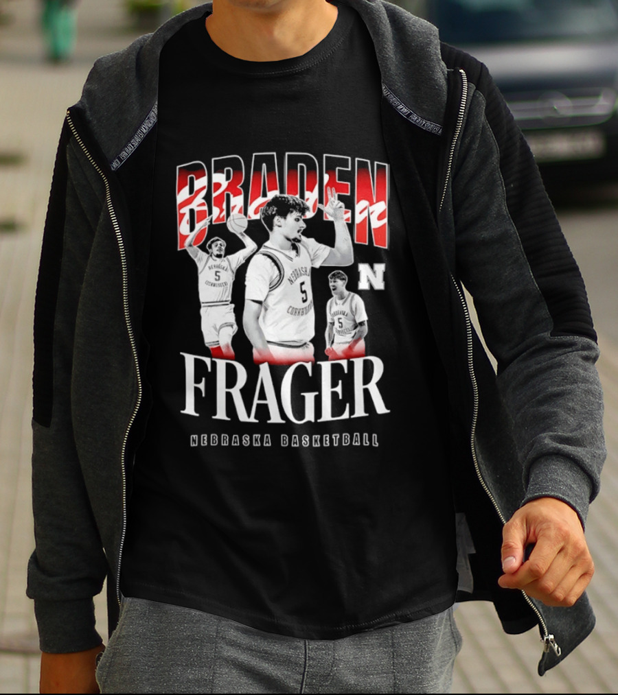 Braden Frager Nebraska Cornhuskers Basketball 90s T-Shirt
