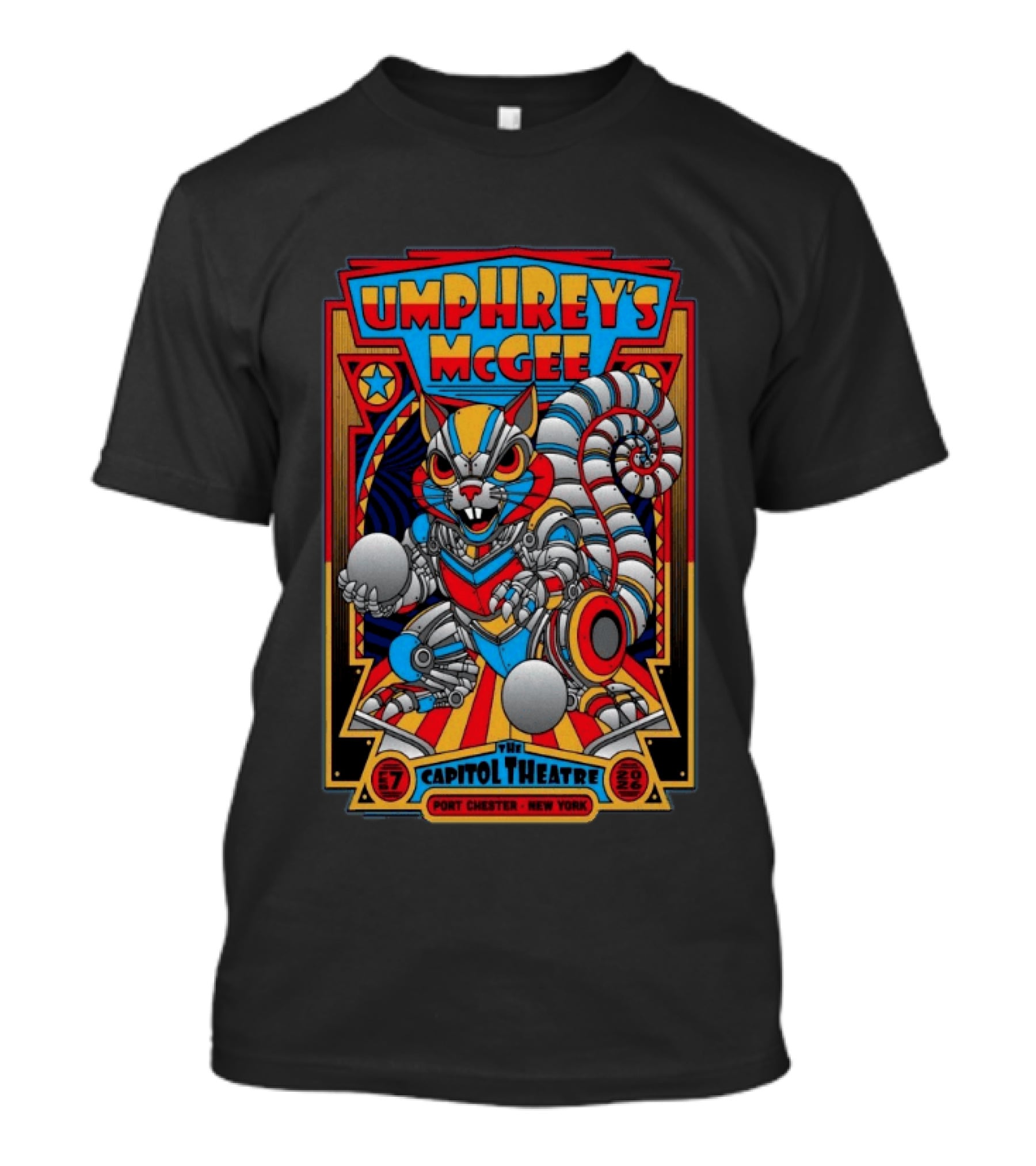 Umphrey's McGee Capitol Theatre Port Chester NY February 7 2026 Robot Squirrel T-Shirt