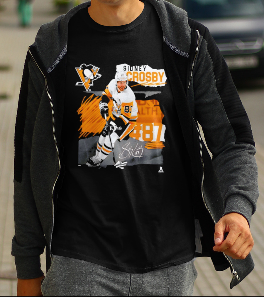 Pittsburgh Penguins Sidney Crosby 87 Fresh Ice Hockey Legend T-Shirt