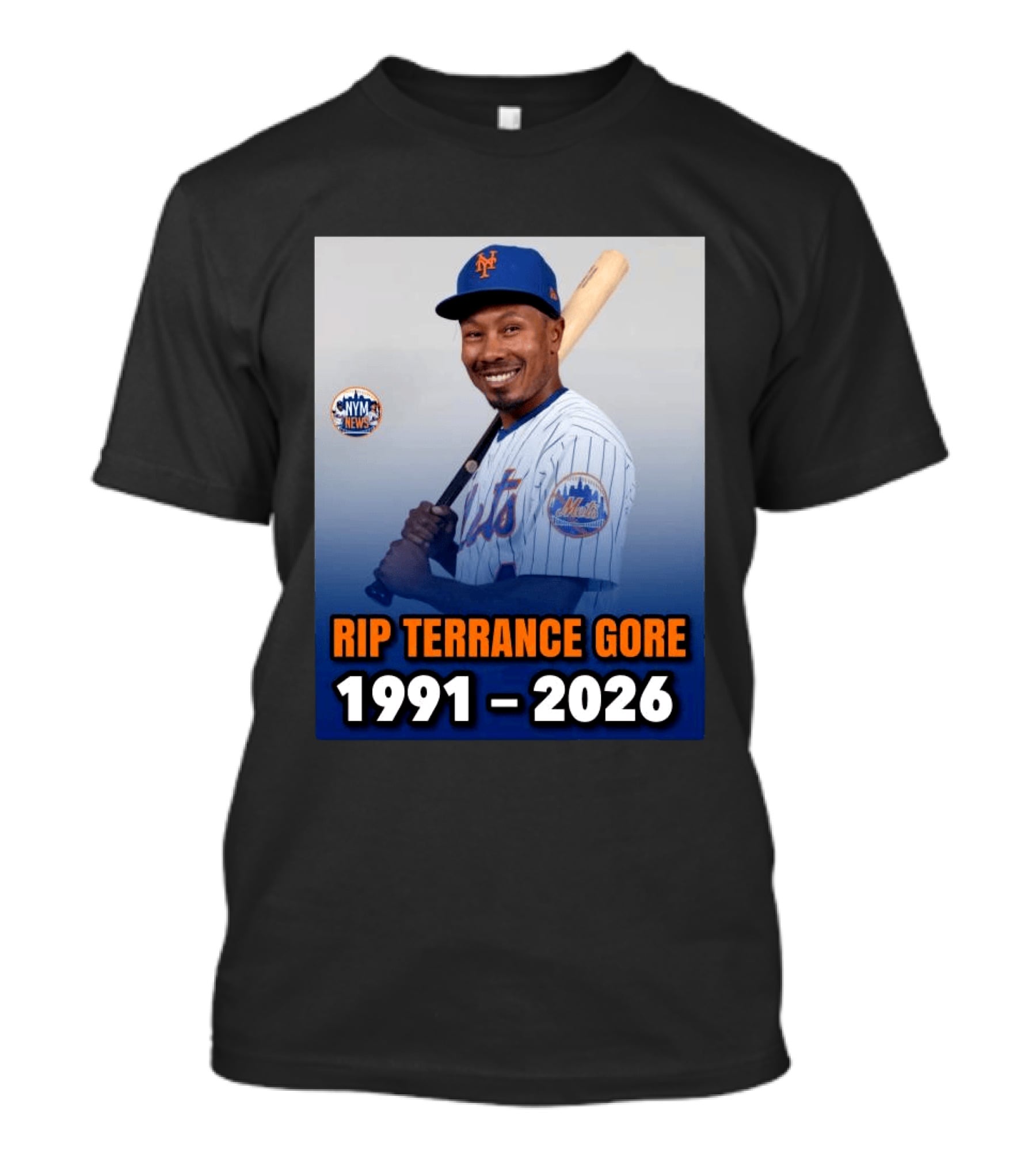 Rip Terrance Gore Mets Tribute 1991 2026 NYM News Baseball T-Shirt