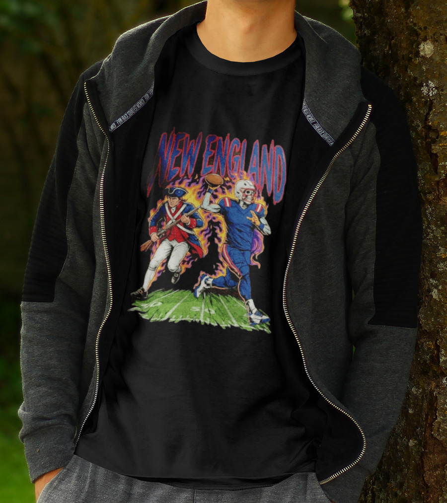 New England Patriots Skeleton Football Game Day Fan T-Shirt