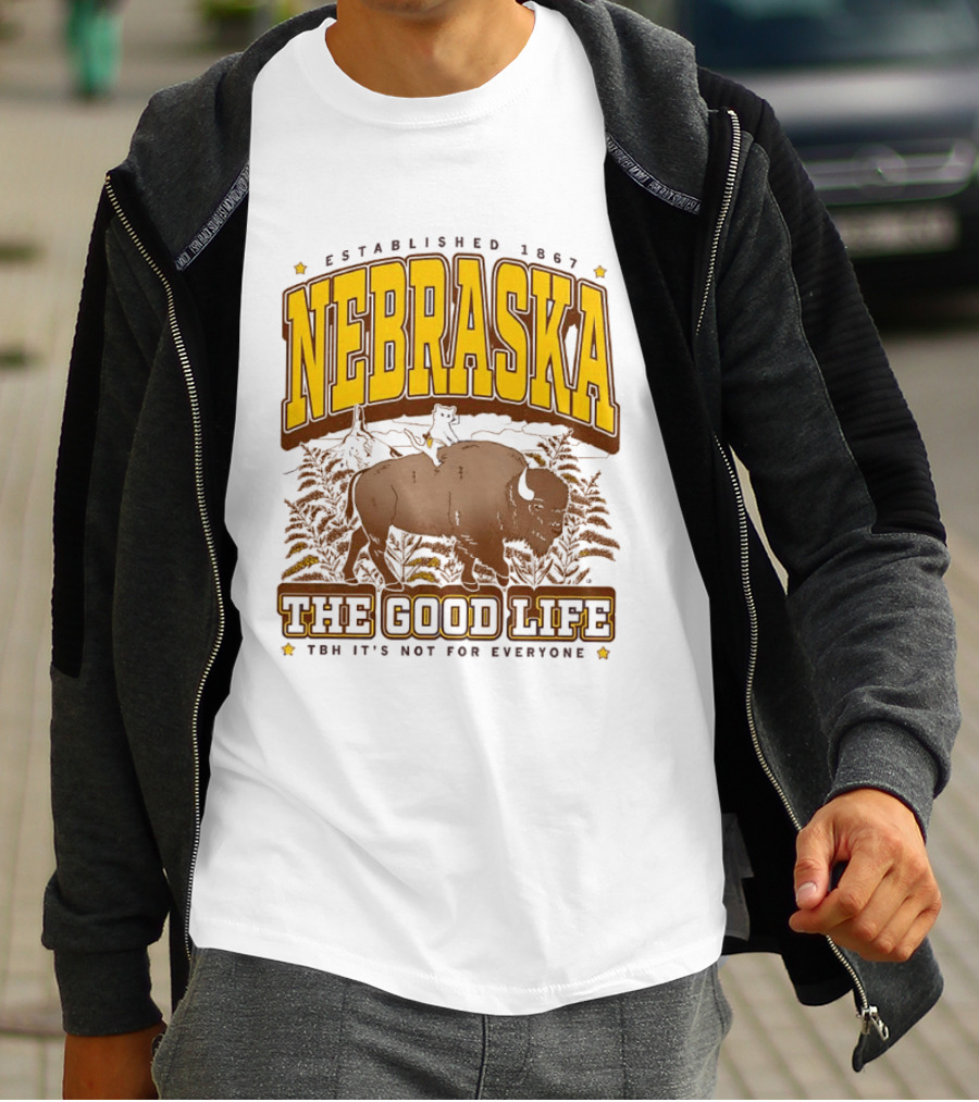 Nebraska The Good Life Established 1867 TBH It's Not For Everyone Buffalo T-Shirt