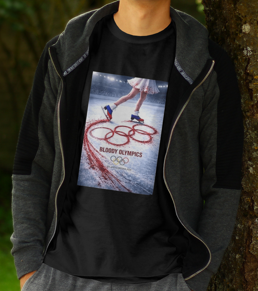 Bloody Olympics Ice Skating Milano Cortina 2026 Winter Games T-Shirt