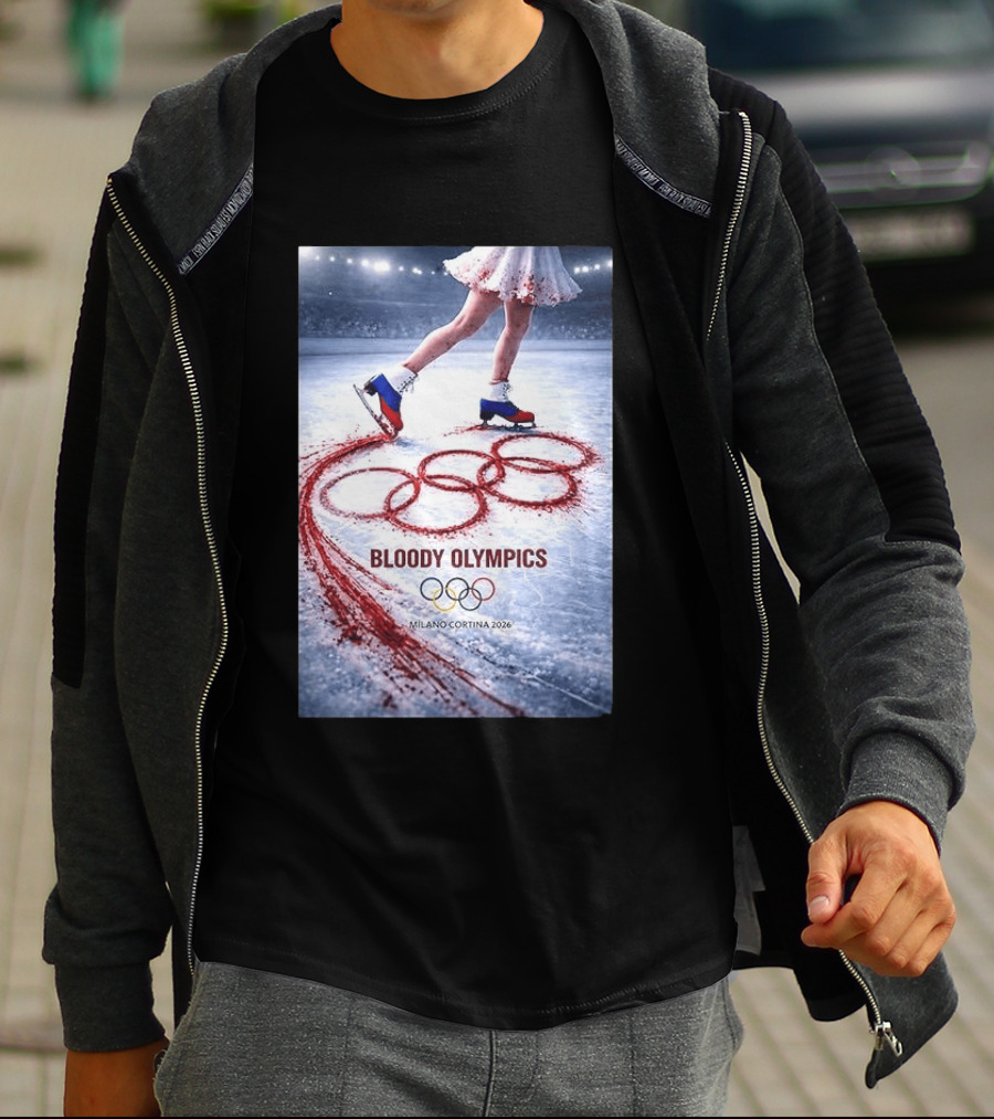Bloody Olympics Ice Skating Milano Cortina 2026 Winter Games T-Shirt