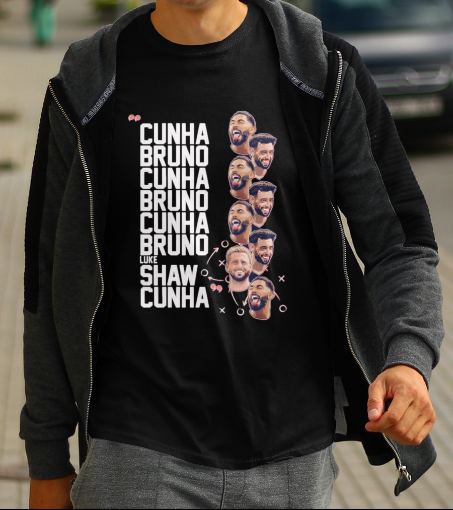 Cunha Bruno Cunha Bruno Cunha Bruno Luke Shaw Cunha Faces T-Shirt