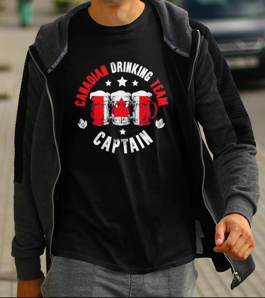 Canadian Drinking Team Captain Canada Flag Beer S T-Shirt