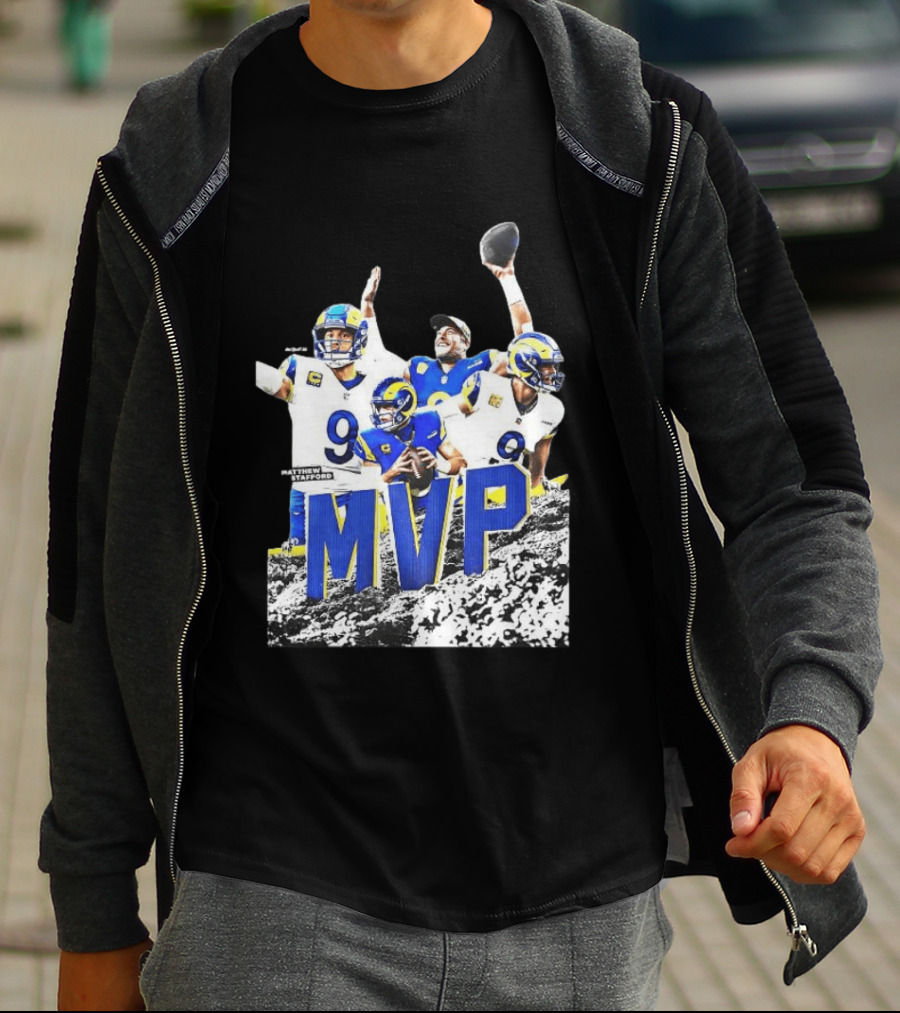 Matthew Stafford Los Angeles Rams MVP 2025 Number 9 Football T-Shirt