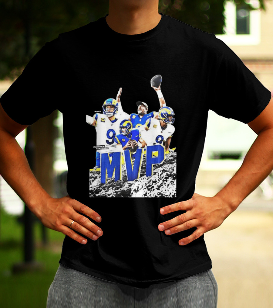 Matthew Stafford Los Angeles Rams MVP 2025 Number 9 Football T-Shirt