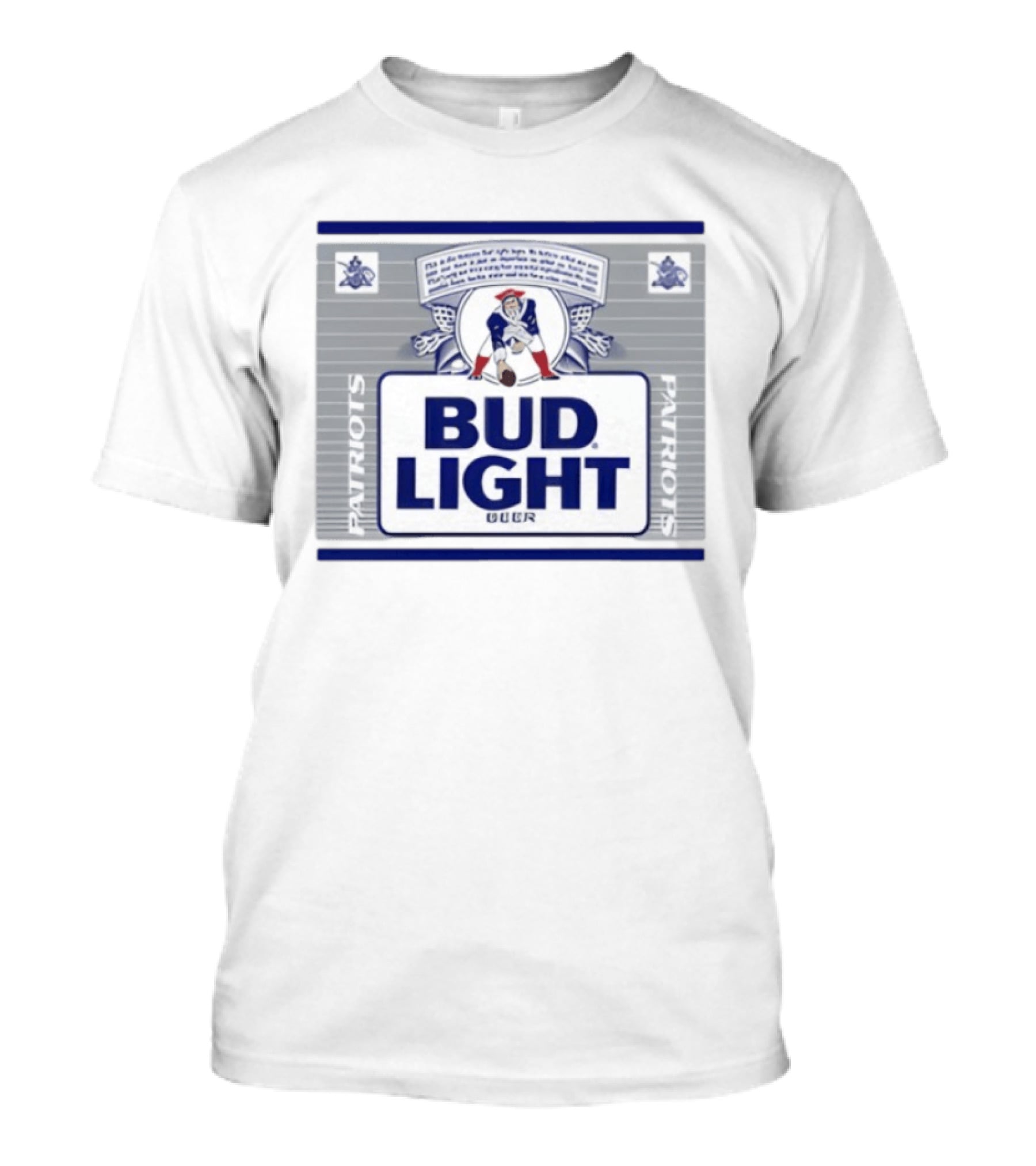 New England Patriots Bud Light Crest Mitchell & Ness Pullover T-Shirt