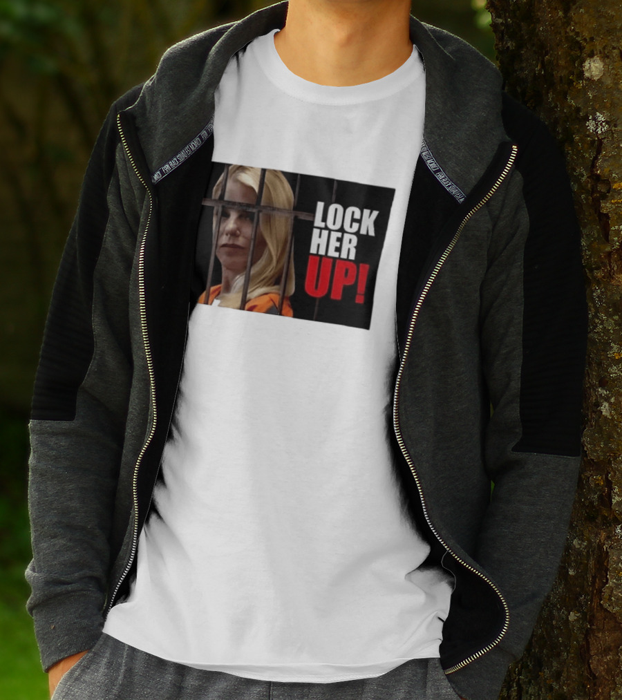 Pam Bondi Lock Her Up Prison Bars Image T-Shirt